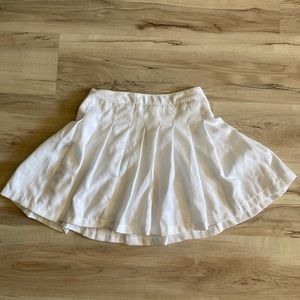 White Pleated Skater Skirt
